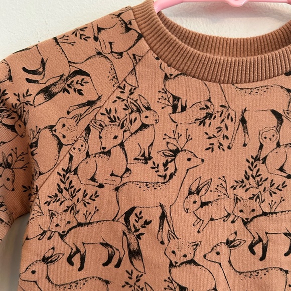 Rylee + Cru Woodland Raglan Dress Truffle Brown Cozy Sweatshirt 3-6 months NWT - Picture 2 of 5